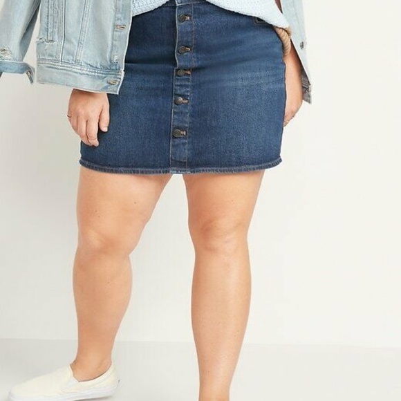 COPY - NWT: old navy High-Waisted Button-Front Mini Jean Skirt (28) $35 - Picture 1 of 14